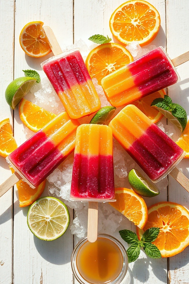 cranberry tequila sunrise popsicles
