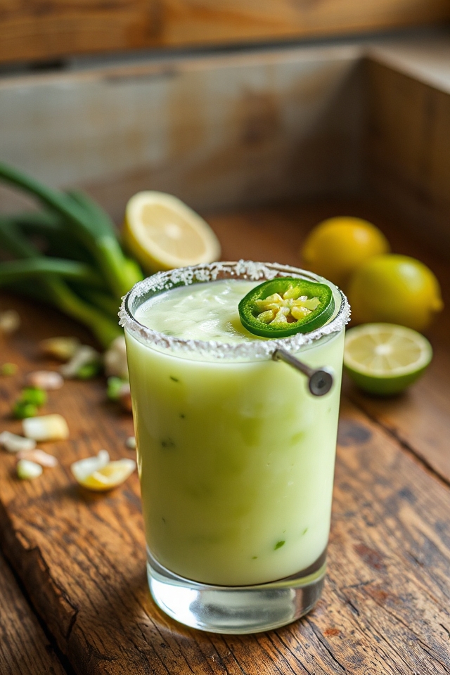 creamy spicy jalapeno margaritas