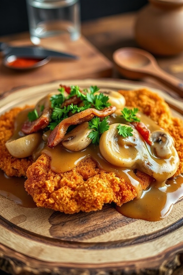 crispy schnitzel with gravy