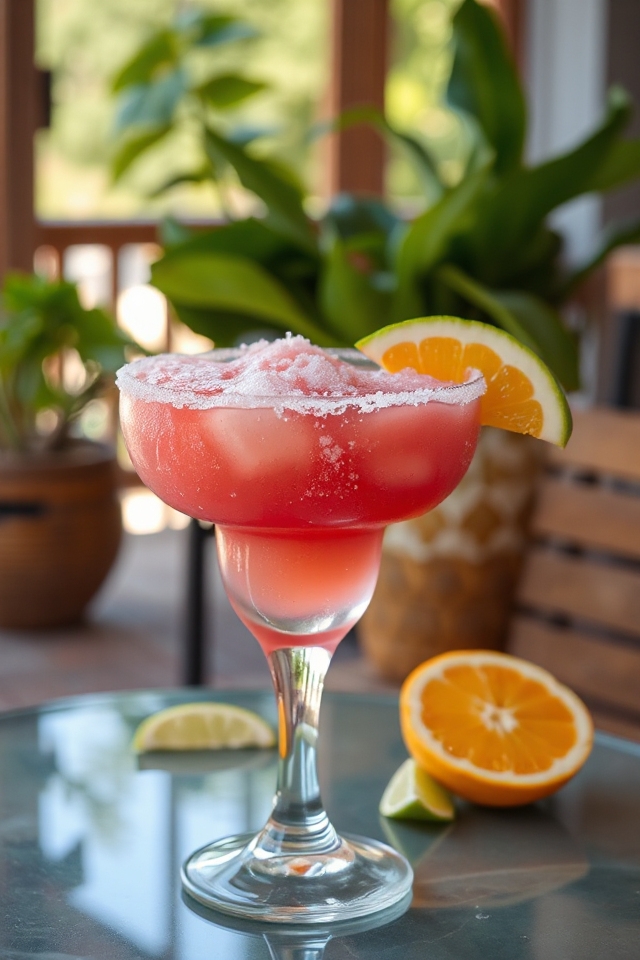 frozen watermelon cocktail preparation