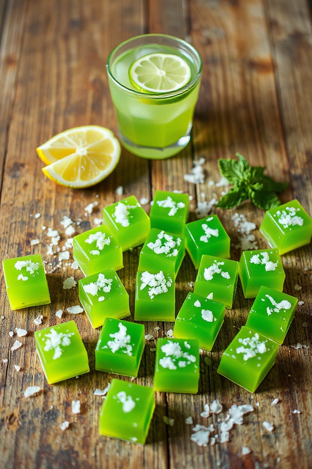 gelatin margarita with sea salt