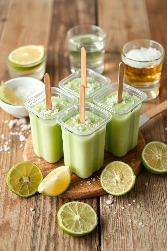 lime sorbet margarita popsicles