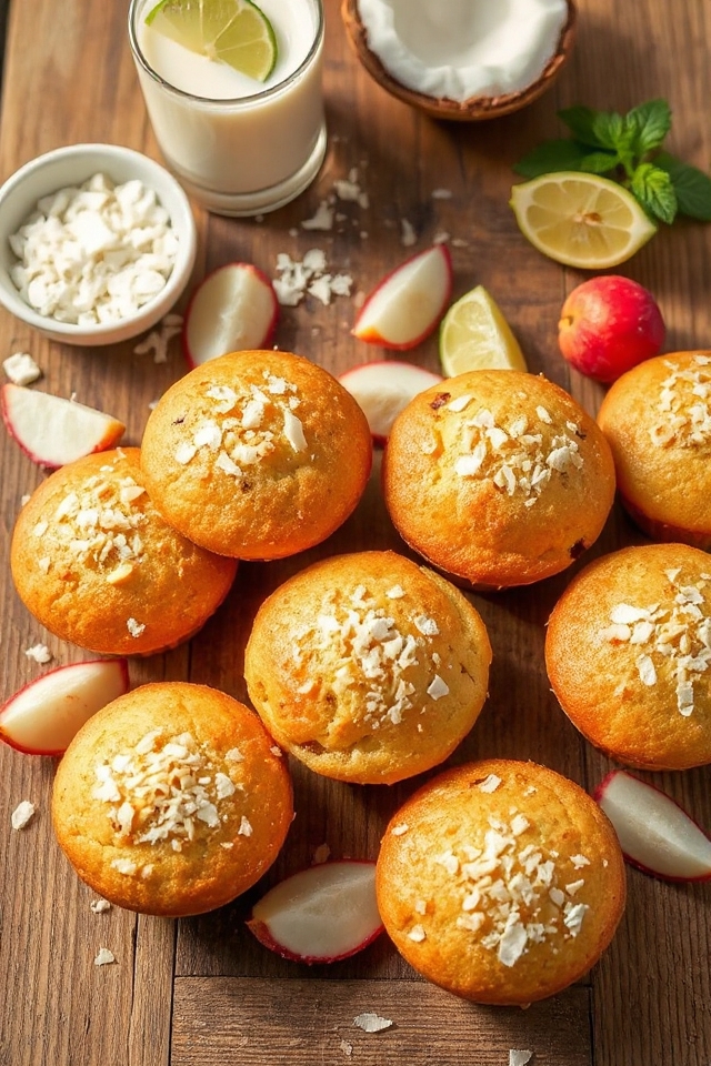 lychee coconut margarita muffins