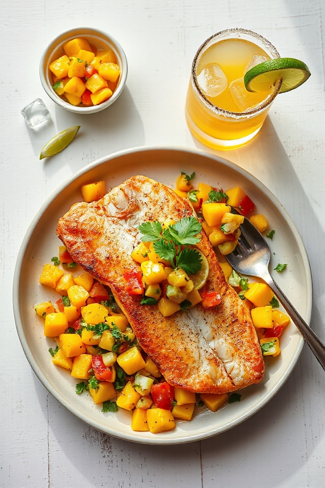 mango margarita swordfish dish