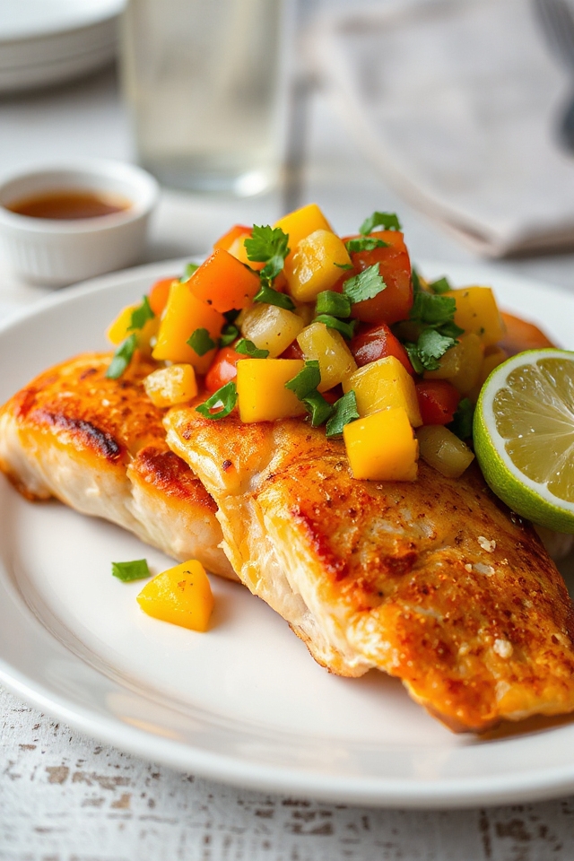 mango marinade enhances swordfish