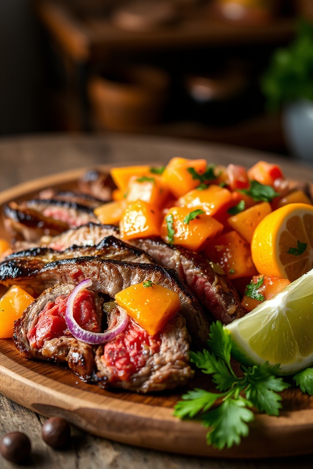 margarita beef with orange salsa
