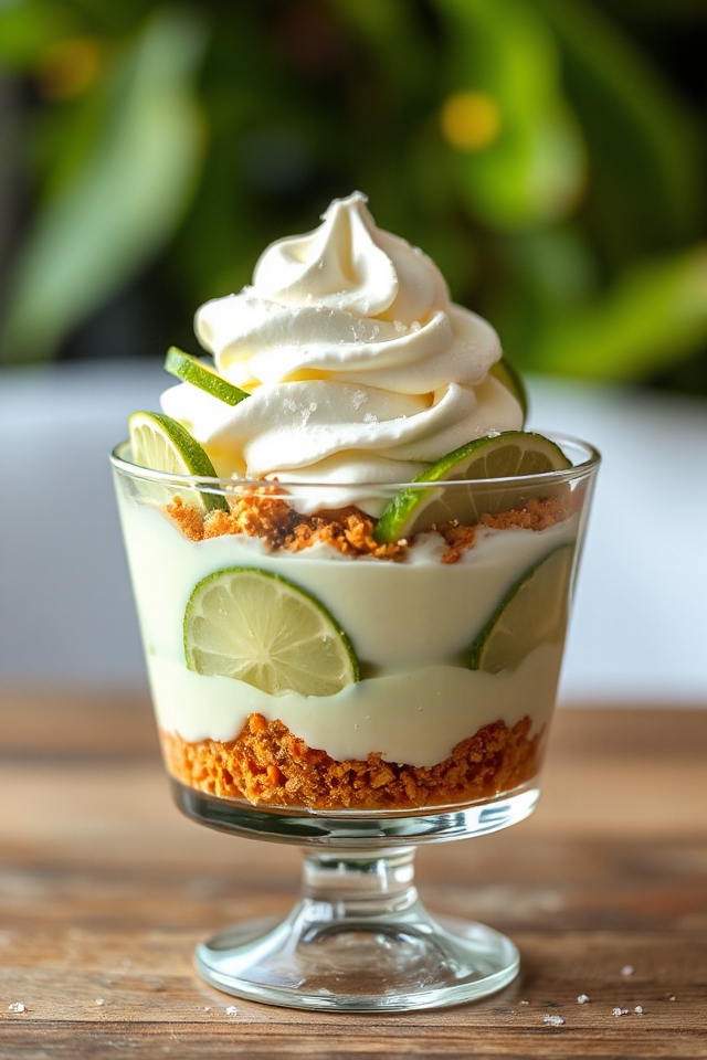 margarita parfaits with pretzel crust
