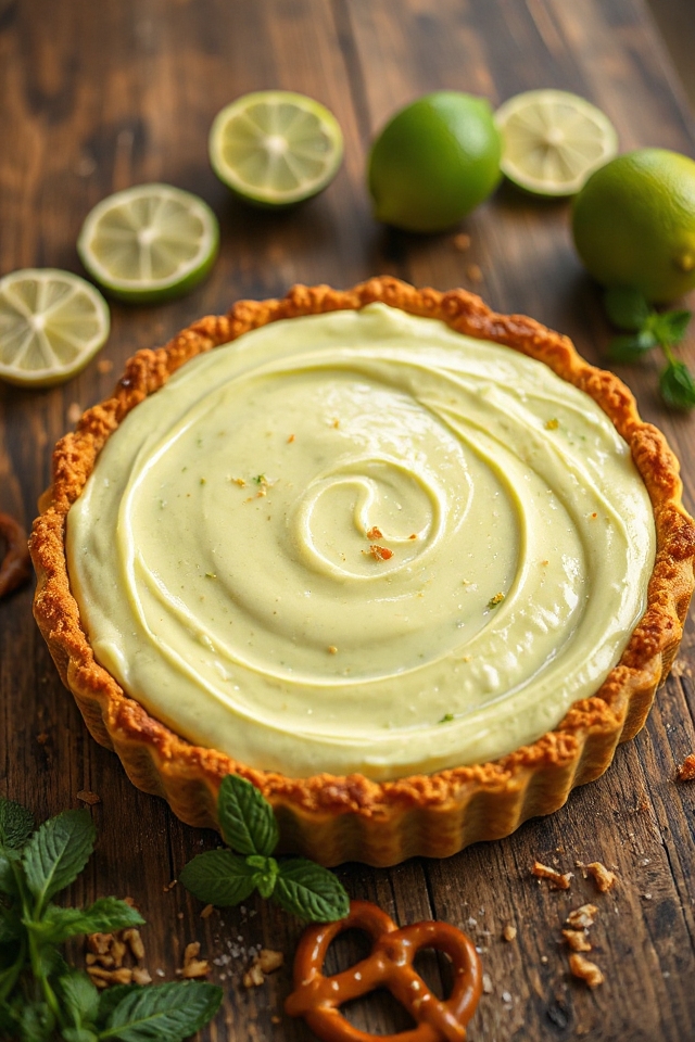 margarita pie with pretzel crust