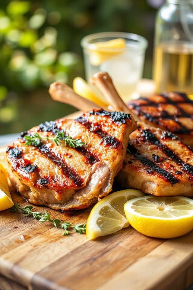 marinated grilled pork chops