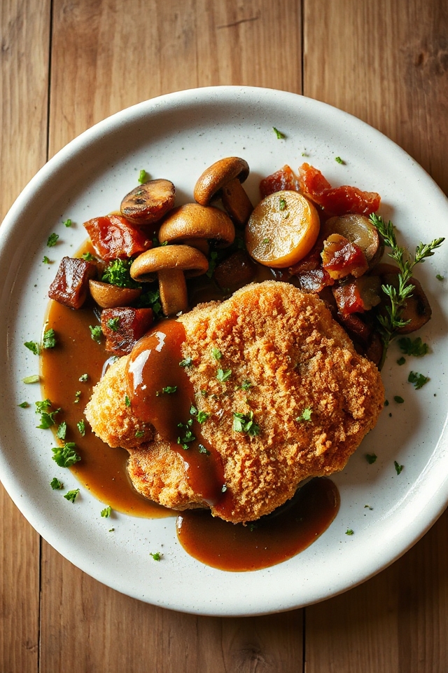 pork schnitzel with gravy