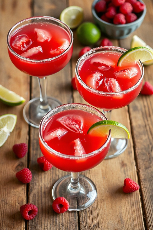raspberry infused red cactus margarita