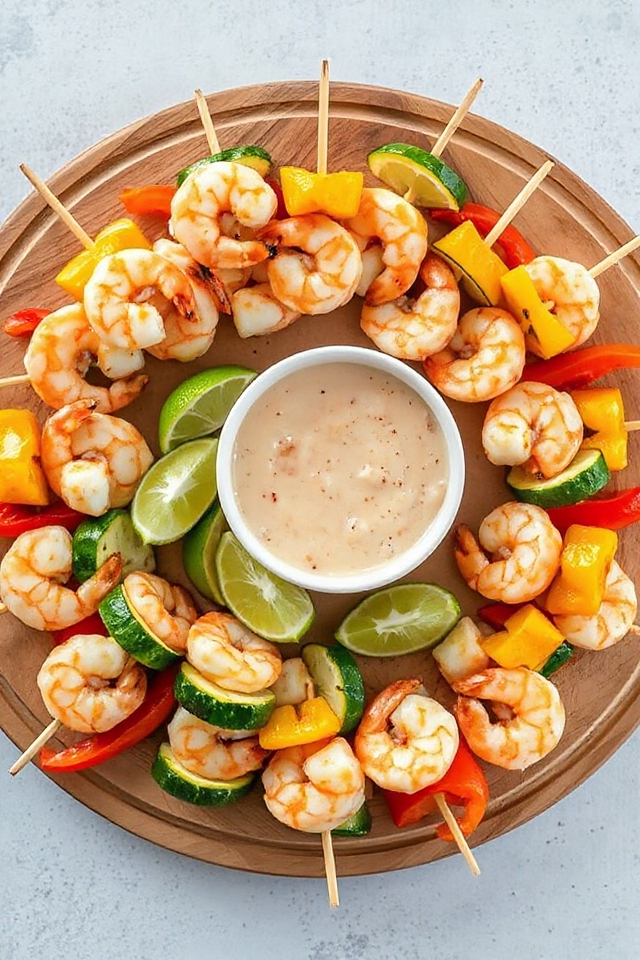 shrimp and veggie kabobs