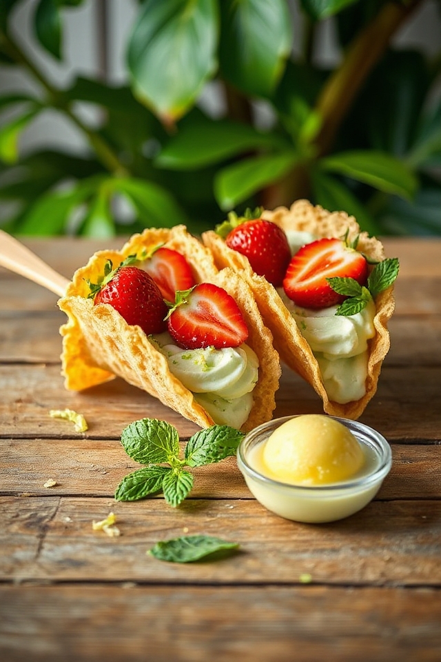 strawberry lemon sorbet dessert