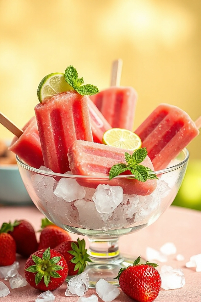 strawberry margarita ice pops