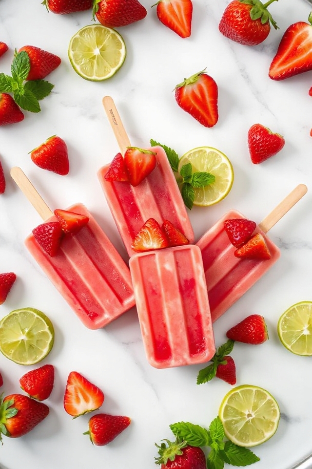 strawberry margarita pie popsicles