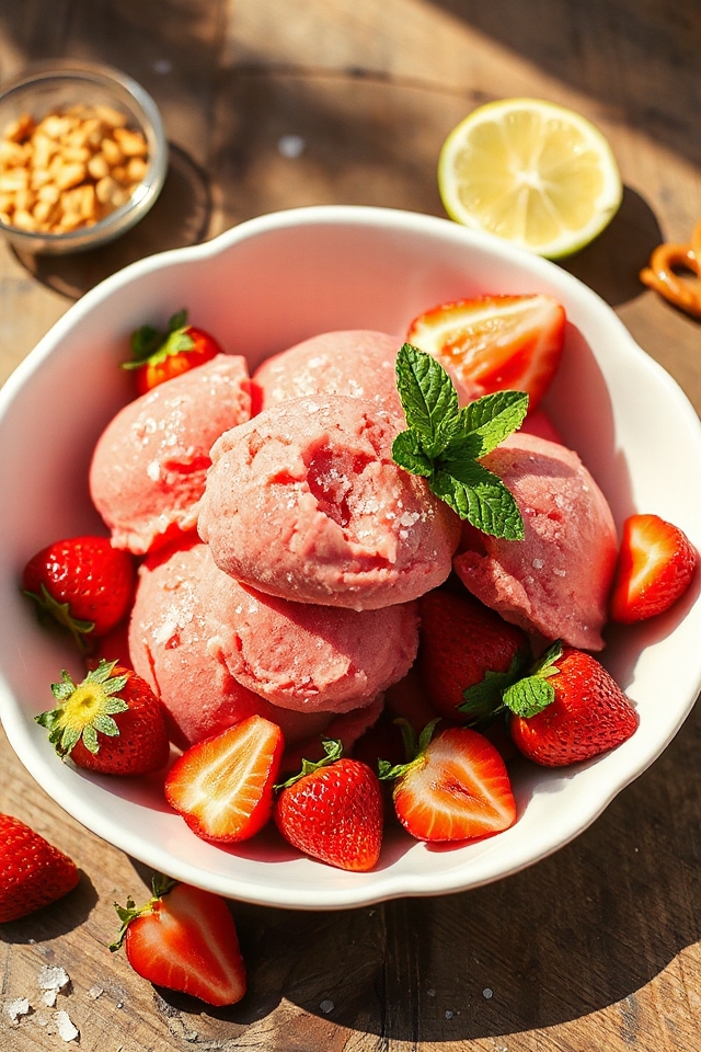 strawberry sorbet with crust