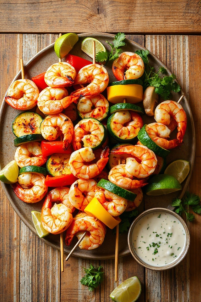 tequila infused shrimp skewers